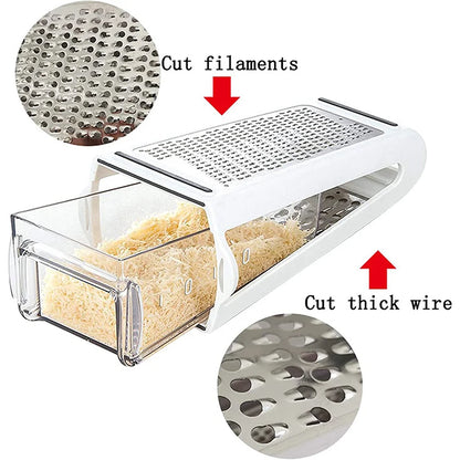 Double-Sided Cheese & Veggie Grater with Box Container