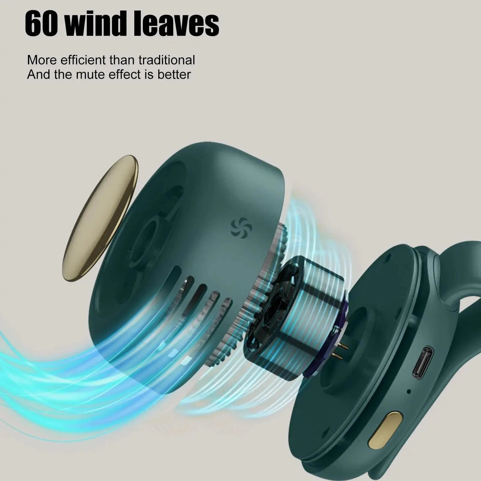 Portable Clip Fan 3-Speed USB Rechargeable Mini Whirlwind