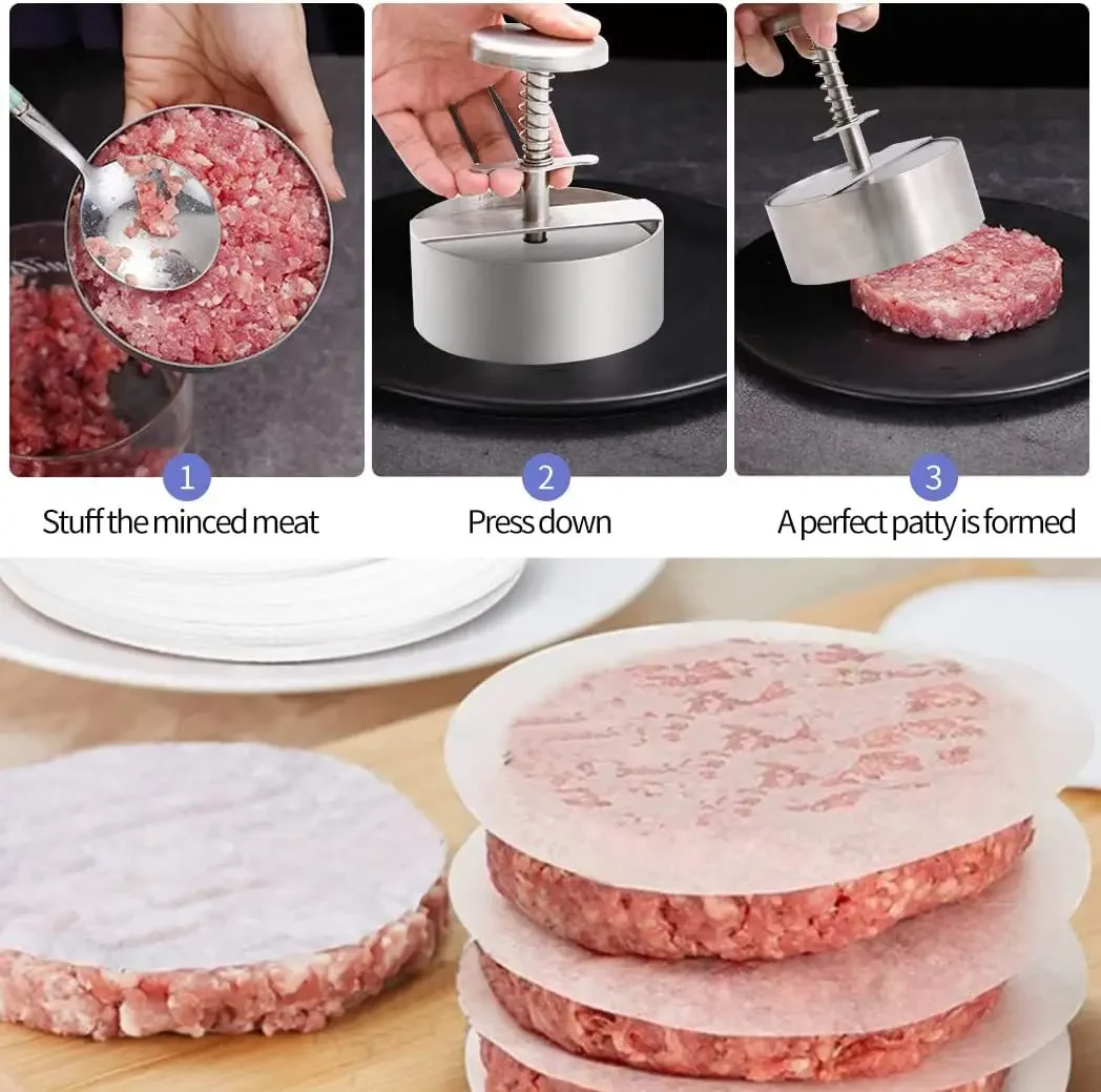 Stainless Steel Meat Press - DIY Burger Patty Mold Tool