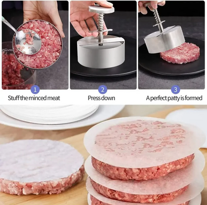 Stainless Steel Meat Press - DIY Burger Patty Mold Tool