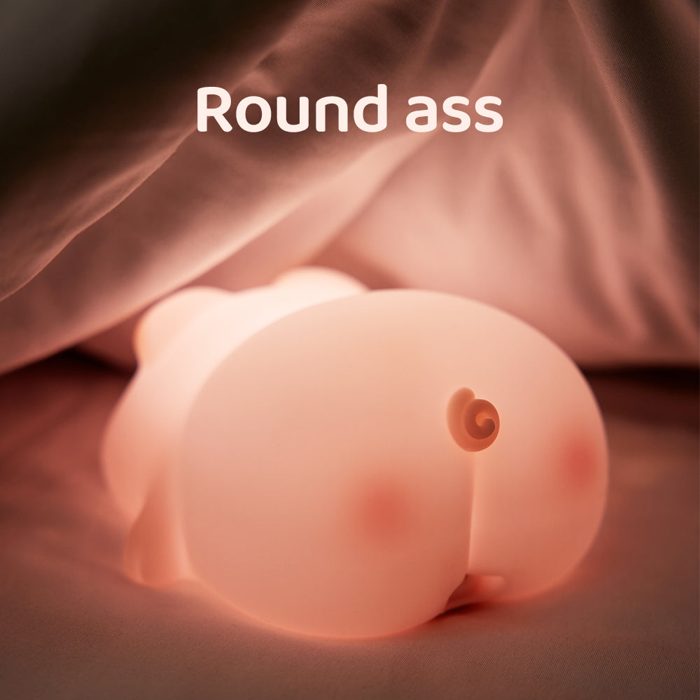 Silicone Night Light Piggy Lamp - USB Rechargeable & Soothing