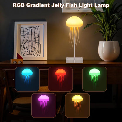 LED Jellyfish Night Light - Cartoon Design, RGB, Voice Control