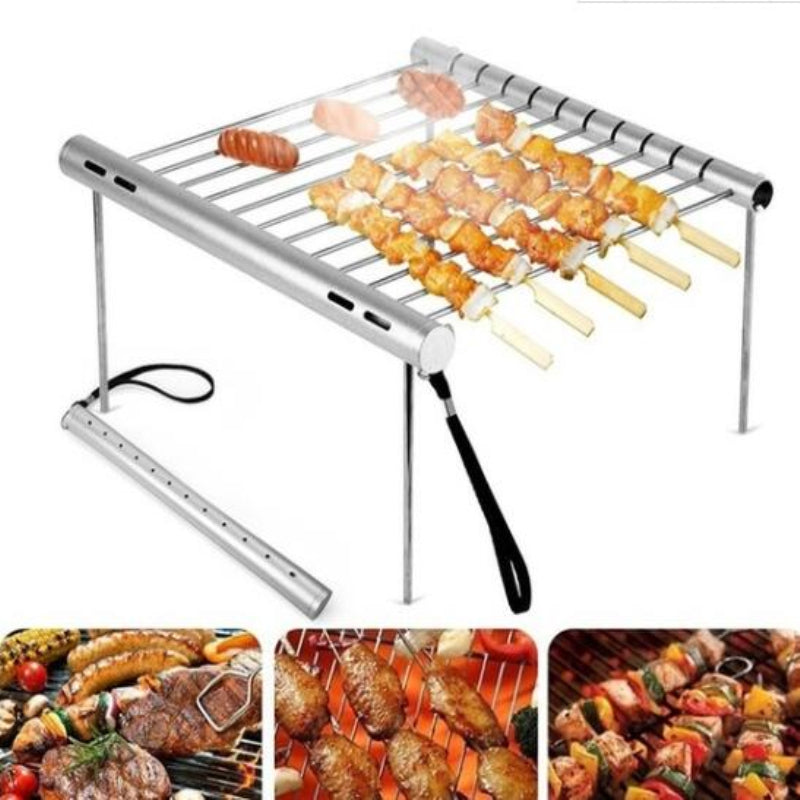 Portable Stainless Steel BBQ Grill - Compact & Durable