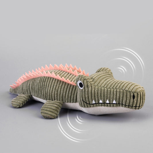 Crocodile Plush Dog Toy - Squeaky, Bite-Resistant Fun