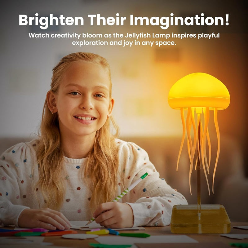 LED Jellyfish Night Light - Cartoon Design, RGB, Voice Control