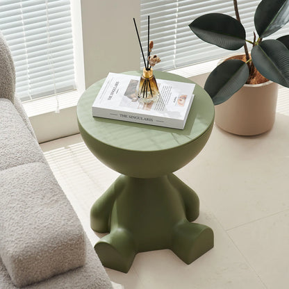 Round Cream Coffee Table - Stylish Sofa Side Table
