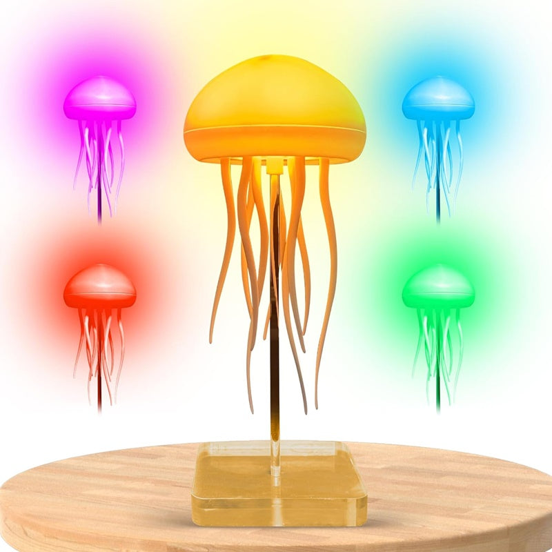 LED Jellyfish Night Light - Cartoon Design, RGB, Voice Control