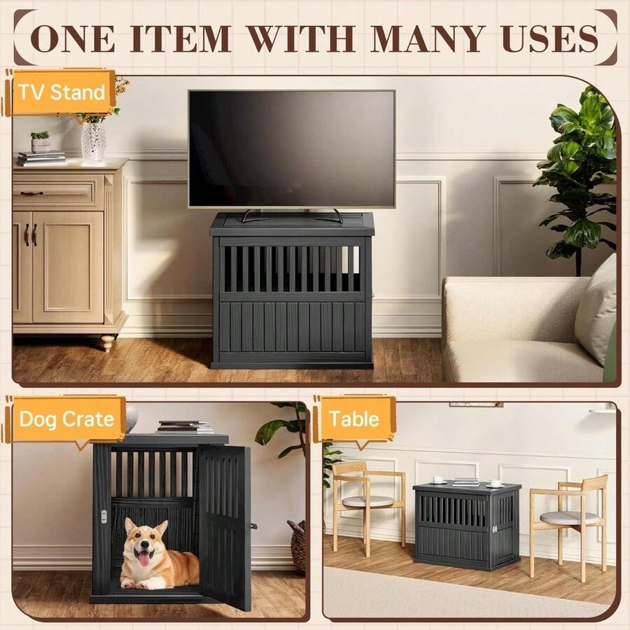 Heavy Duty Dog Crate Furniture: 30-Inch Lockable Kennel