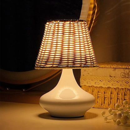 Dimmable LED Night Light USB Bamboo Shade for Bedroom