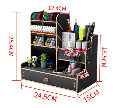 Large Capacity Wooden Desk Organizer for Home & Office
