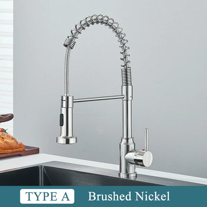 Matte Black Kitchen Faucet - Single Handle, Hot & Cold Tap