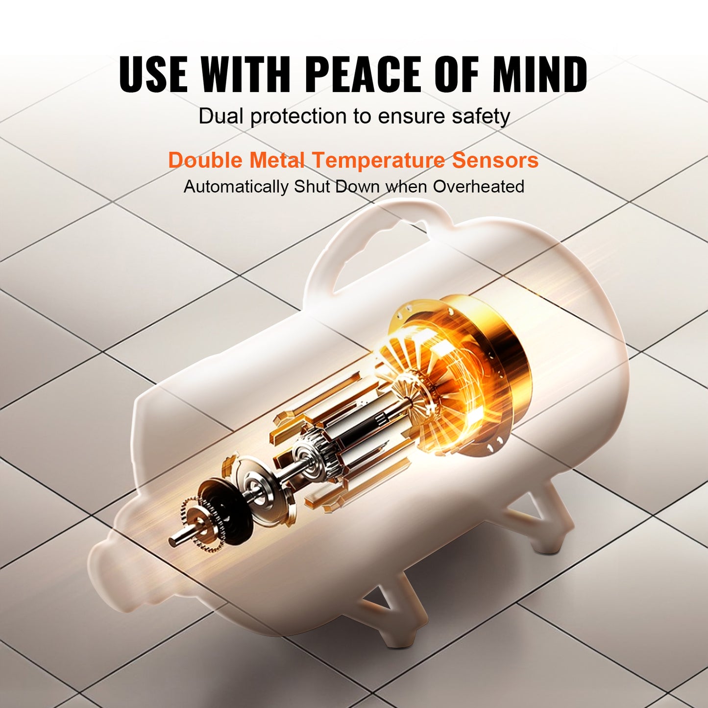 High-Power 2800W Dog Dryer with 4 Nozzles & Temp Control