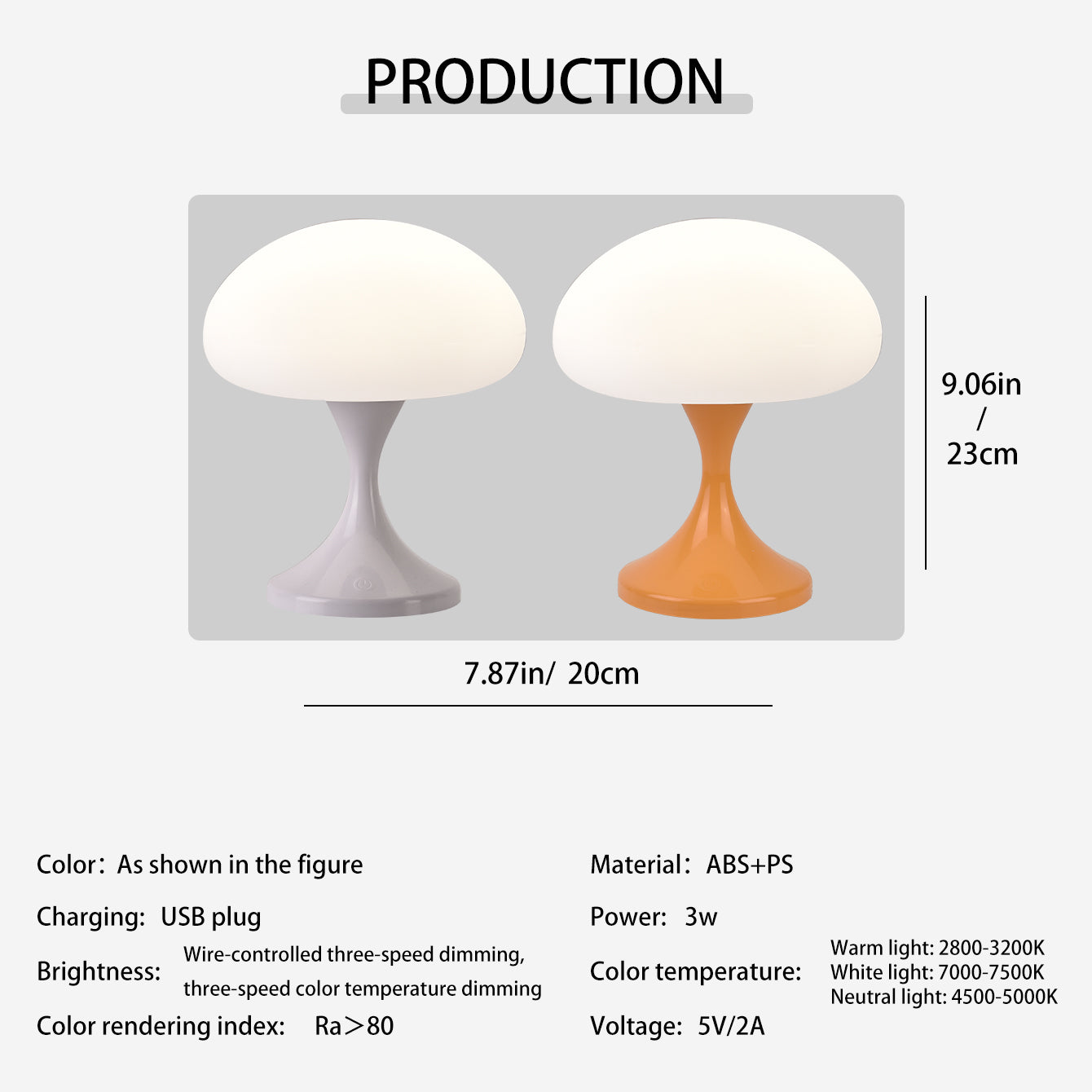 3-Mode Touch Mushroom Light - Perfect for Bedroom & Dining