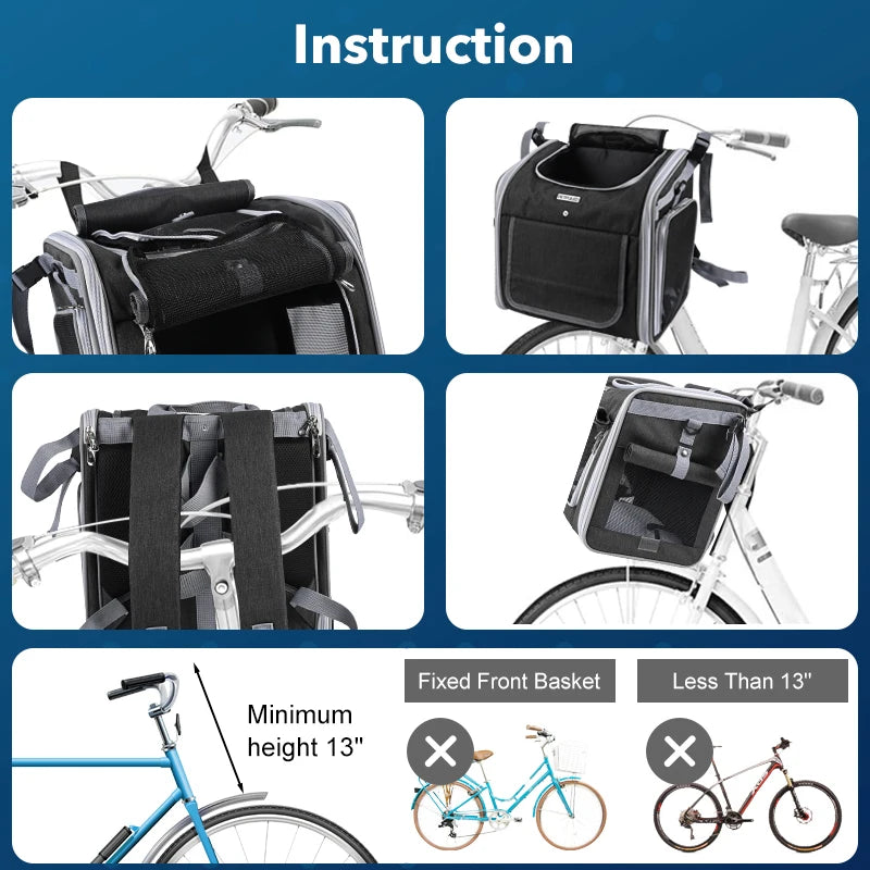 Expandable Pet Travel Backpack & Bike Carrier