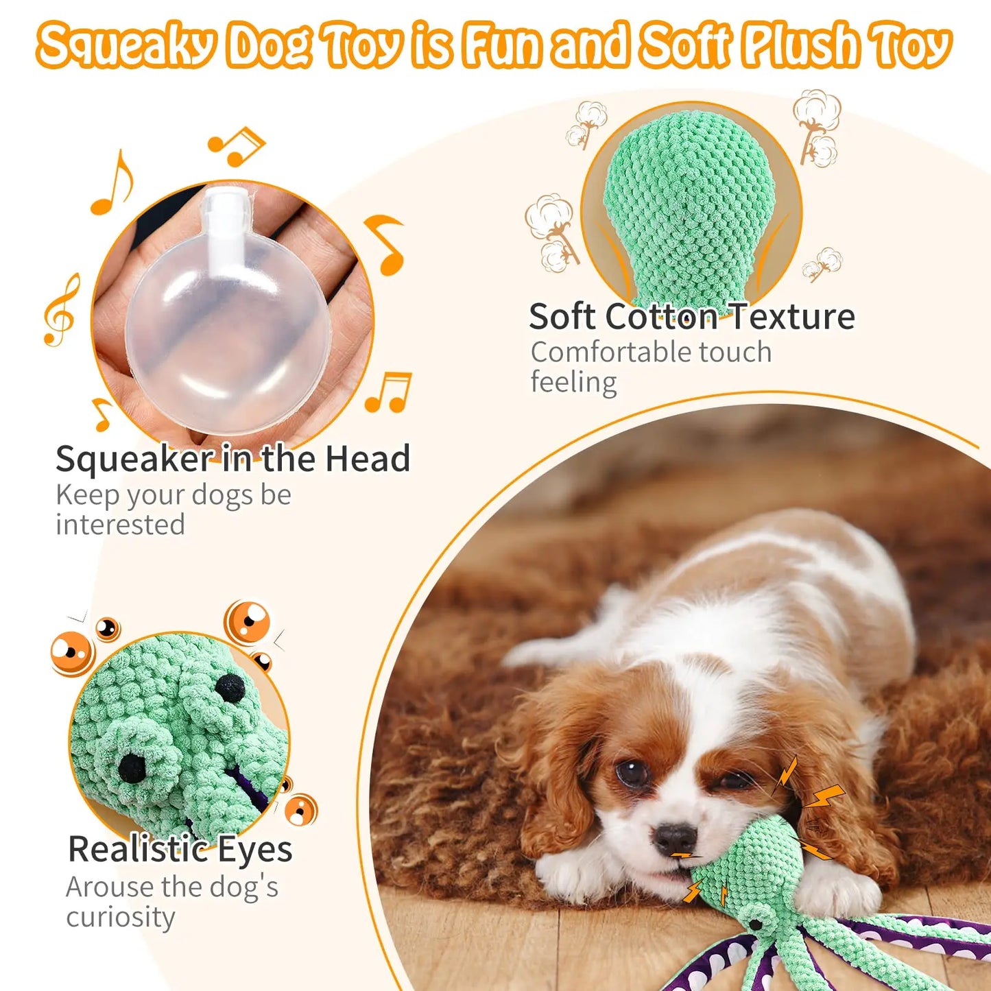 Interactive Plush Dog Toy - Squeaky, Durable & Bite Resistant