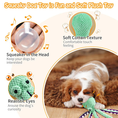 Interactive Plush Dog Toy - Squeaky, Durable & Bite Resistant