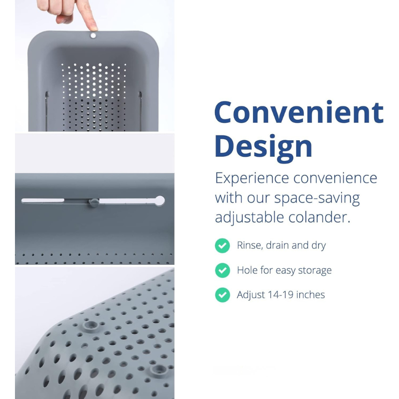 Expandable Sink Colander - Rinse, Drain & Dry Effortlessly