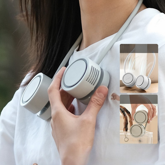 Portable Neck Fan, Foldable USB, 1600mAh Rechargeable Cooling