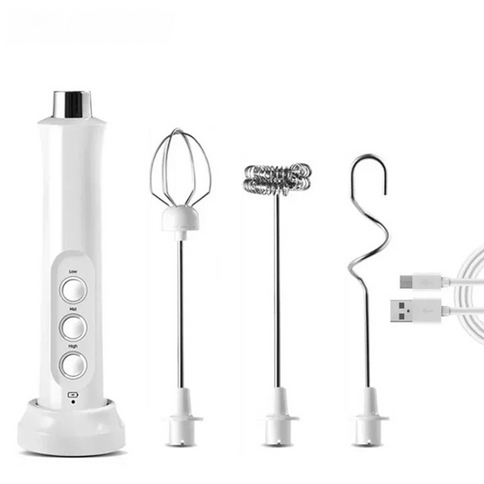 Electric Milk Frother 3-in-1 USB Rechargeable Coffee Mixer