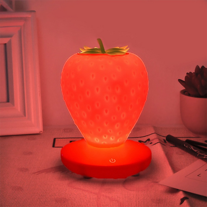 Touch-Sensor LED Strawberry Lamp - USB Rechargeable Night Light