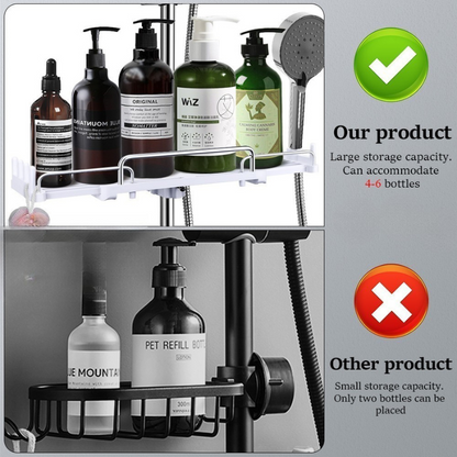 Adjustable Shower Shelf - Easy Install, No Drill, 18-26MM Fit