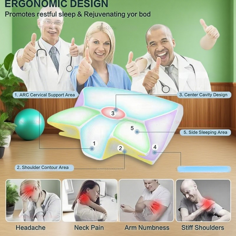 Memory Foam Pillow for Neck Pain Relief & Snoring Reduction