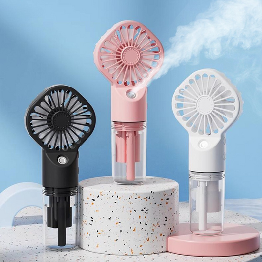 Handheld USB Spray Mist Fan - Powerful 4-Speed Cooling