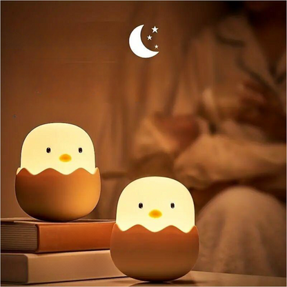 Silicone Eggshell LED Night Light - Cute Chicken Design