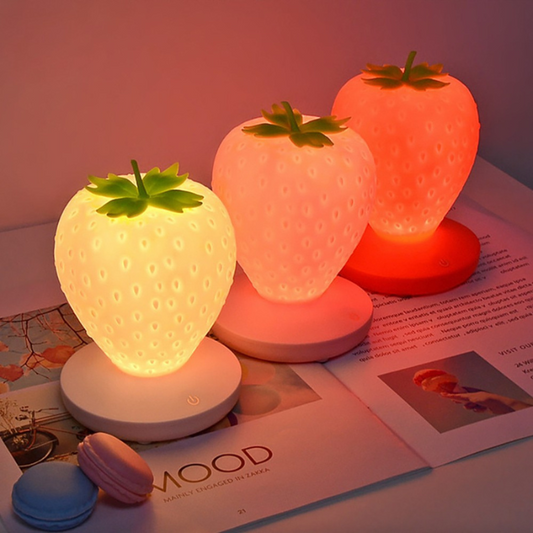 Touch-Sensor LED Strawberry Lamp - USB Rechargeable Night Light