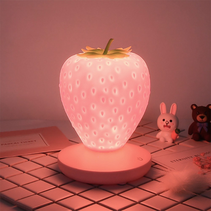 Touch-Sensor LED Strawberry Lamp - USB Rechargeable Night Light