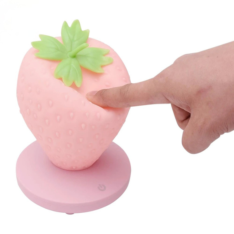 Touch-Sensor LED Strawberry Lamp - USB Rechargeable Night Light