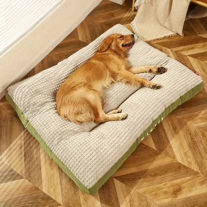 Winter Dog Bed - Soft Fleece Blanket & Cushion