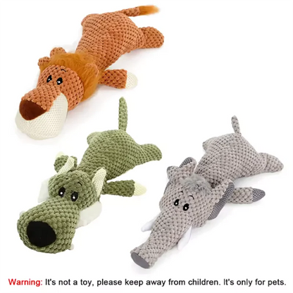 Bite-Resistant Plush Dog Toy - Lion, Wolf, Elephant