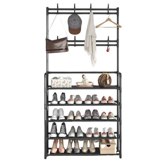 Multi-Layer Shoe Rack & Hat Shelf - Durable Indoor Organizer